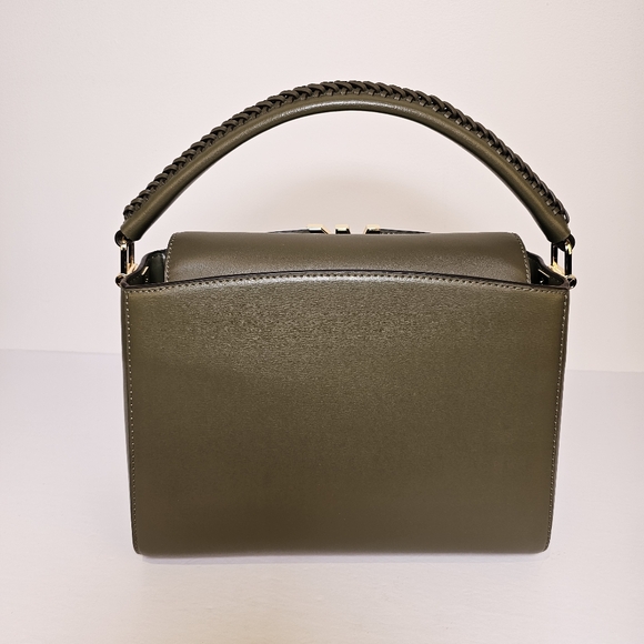 Michael Kors medium Karlie crossbody satchel olive leather gold hardware bag - Picture 5 of 14